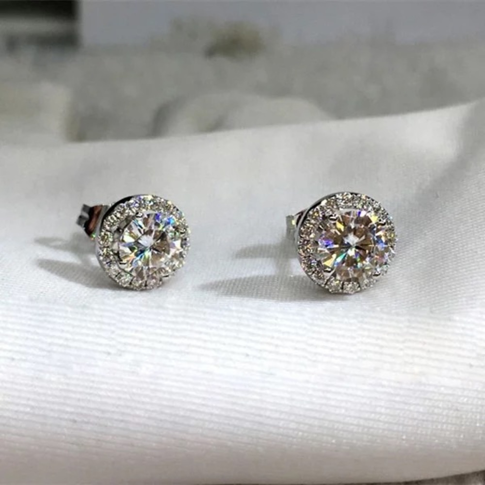 Circle cubic zirconia earrings